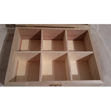 Boite à thé bois 6 cases